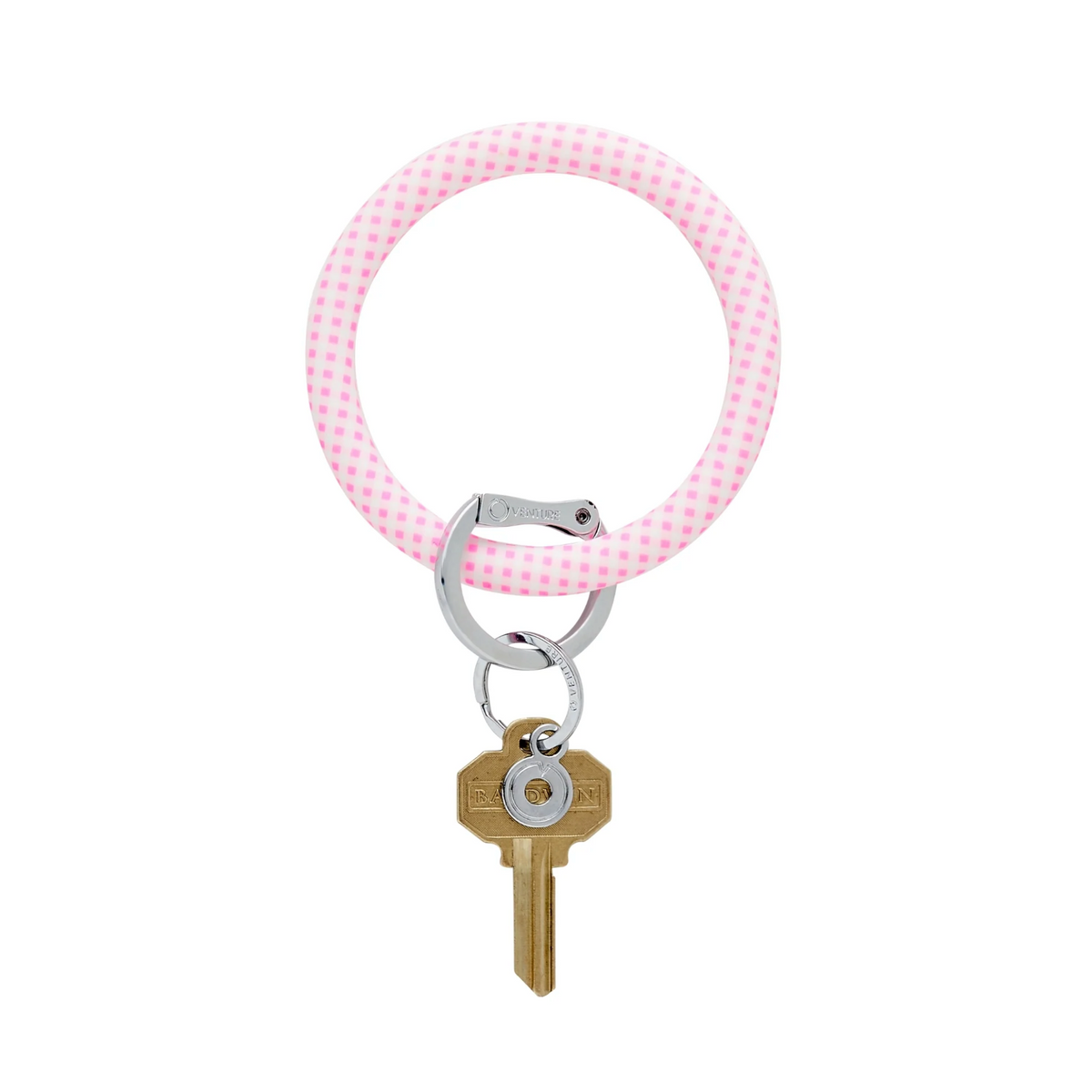 Loop Key Rings Pink Rope SILICONE BIG O® KEY RING - GINGHAM TICKLED PINK – Honey and Hope Boutique
