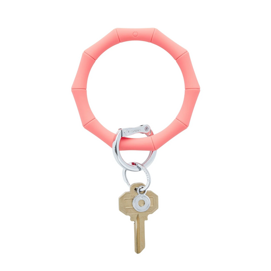 SILICONE BIG O® KEY RING -CORAL REEF BAMBOO