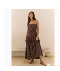 PLAID WITH A TWIST MIDI DRESS