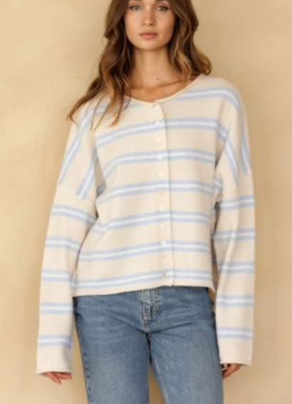 LEARNING THE ART STRIPE SWEATER