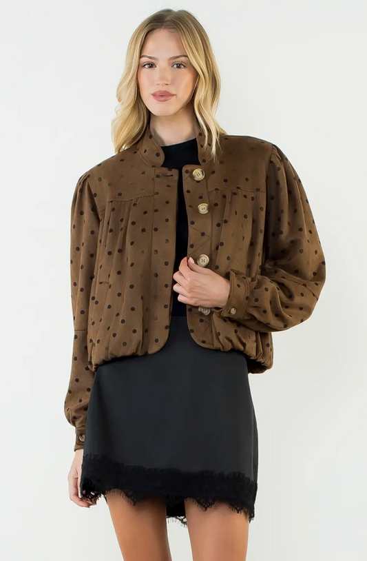 POLKA DOT BUTTON DOWN JACKET