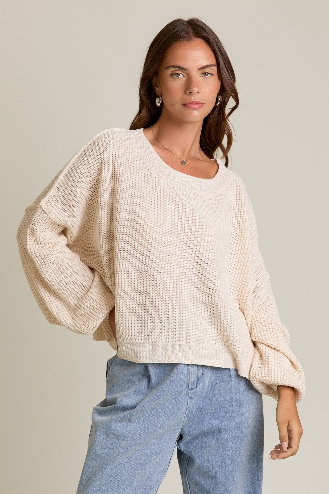 LAUREN PULLOVER MOCK NECK SWEATER