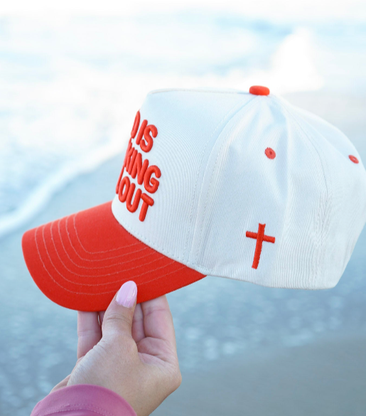God Is Working It All Out - Red Trucker Hat