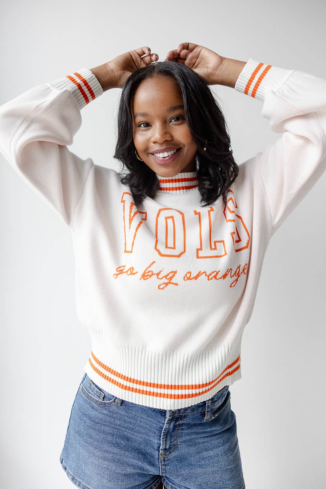 Tennessee Queen Oversized Striped Crew Sweater
