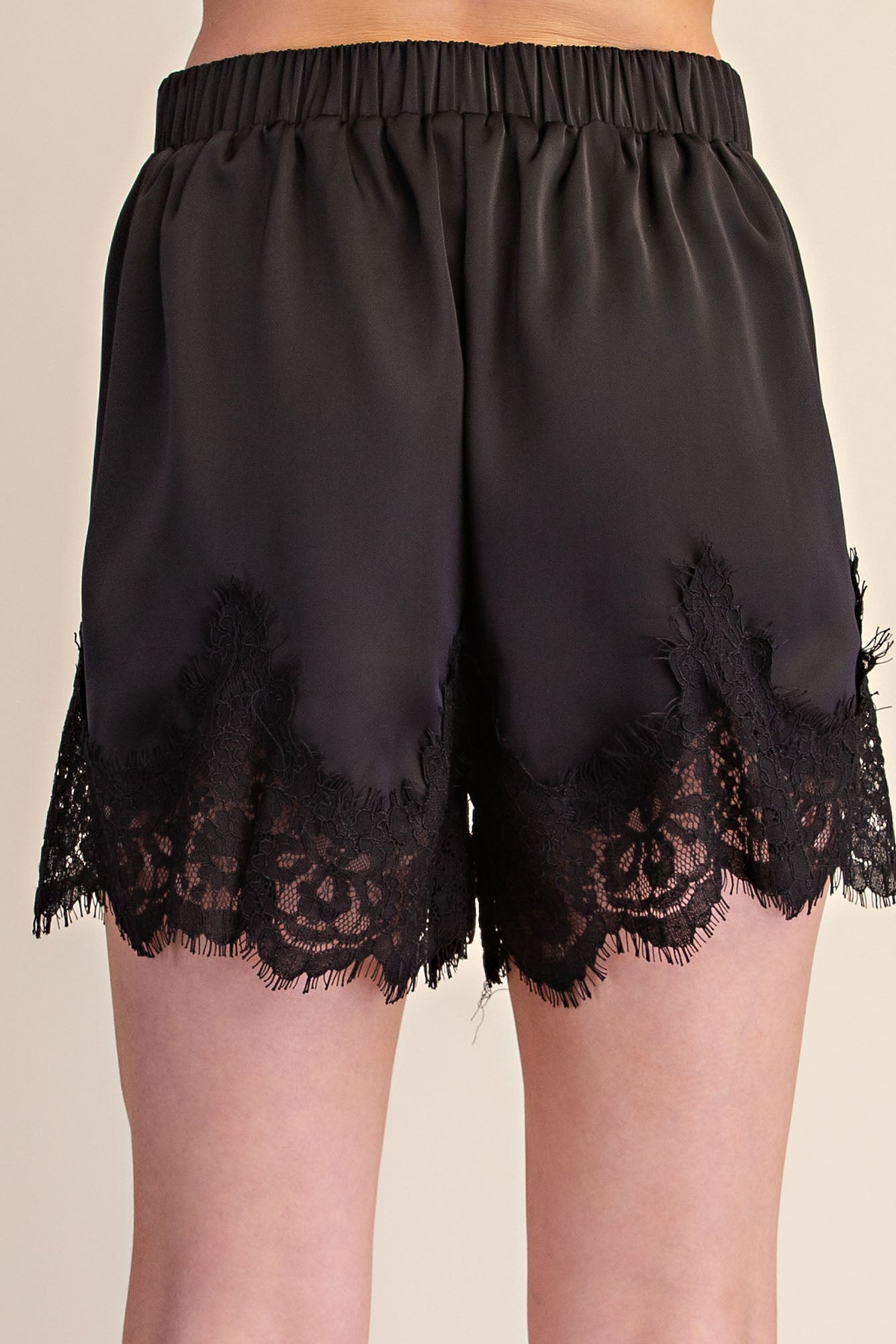 TRENDING NOW SATIN LACE MINI SHORTS