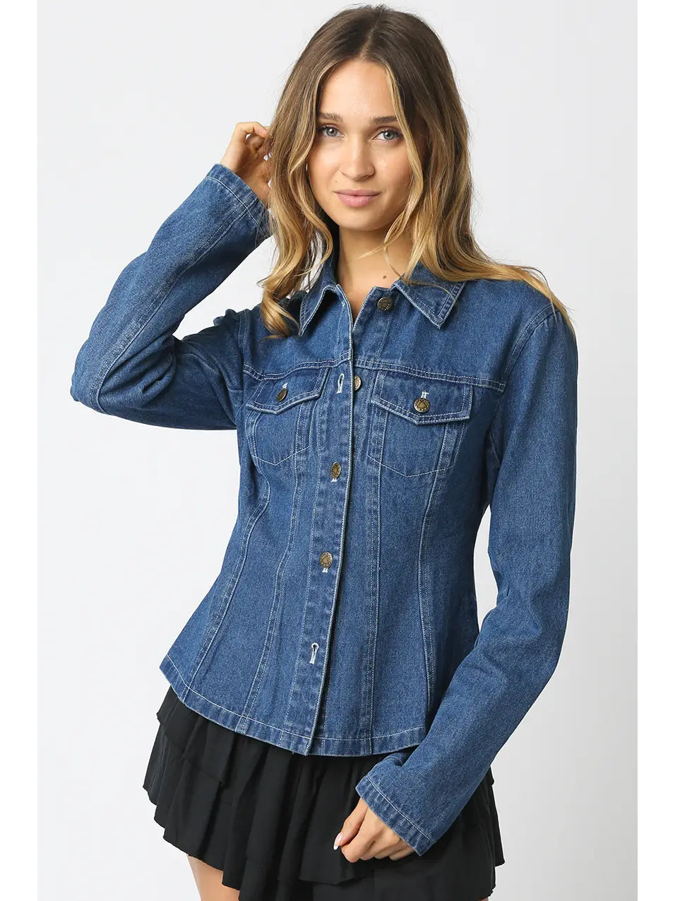 MARELI FITTED DENIM TOP