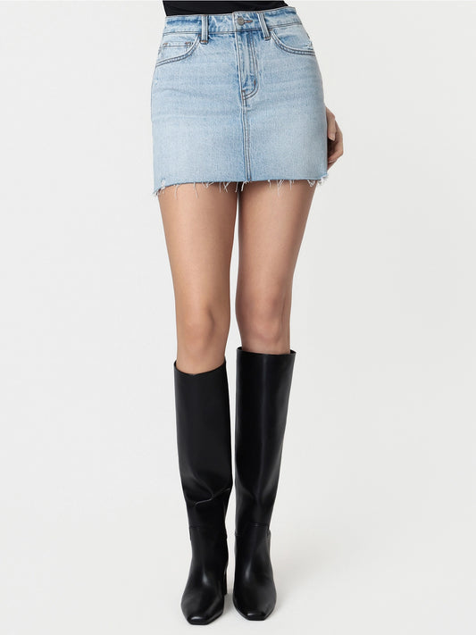 MID RISE DENIM SKIRT