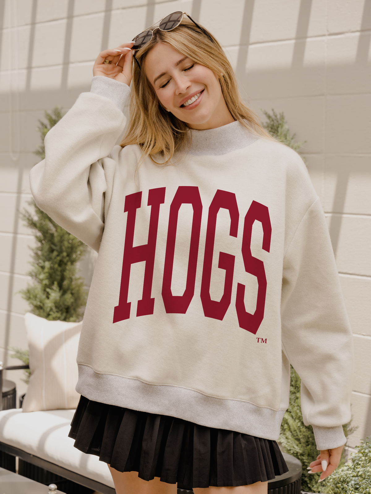 Hogs Tall Boy Gray Reversible Mock Neck Sweatshirt
