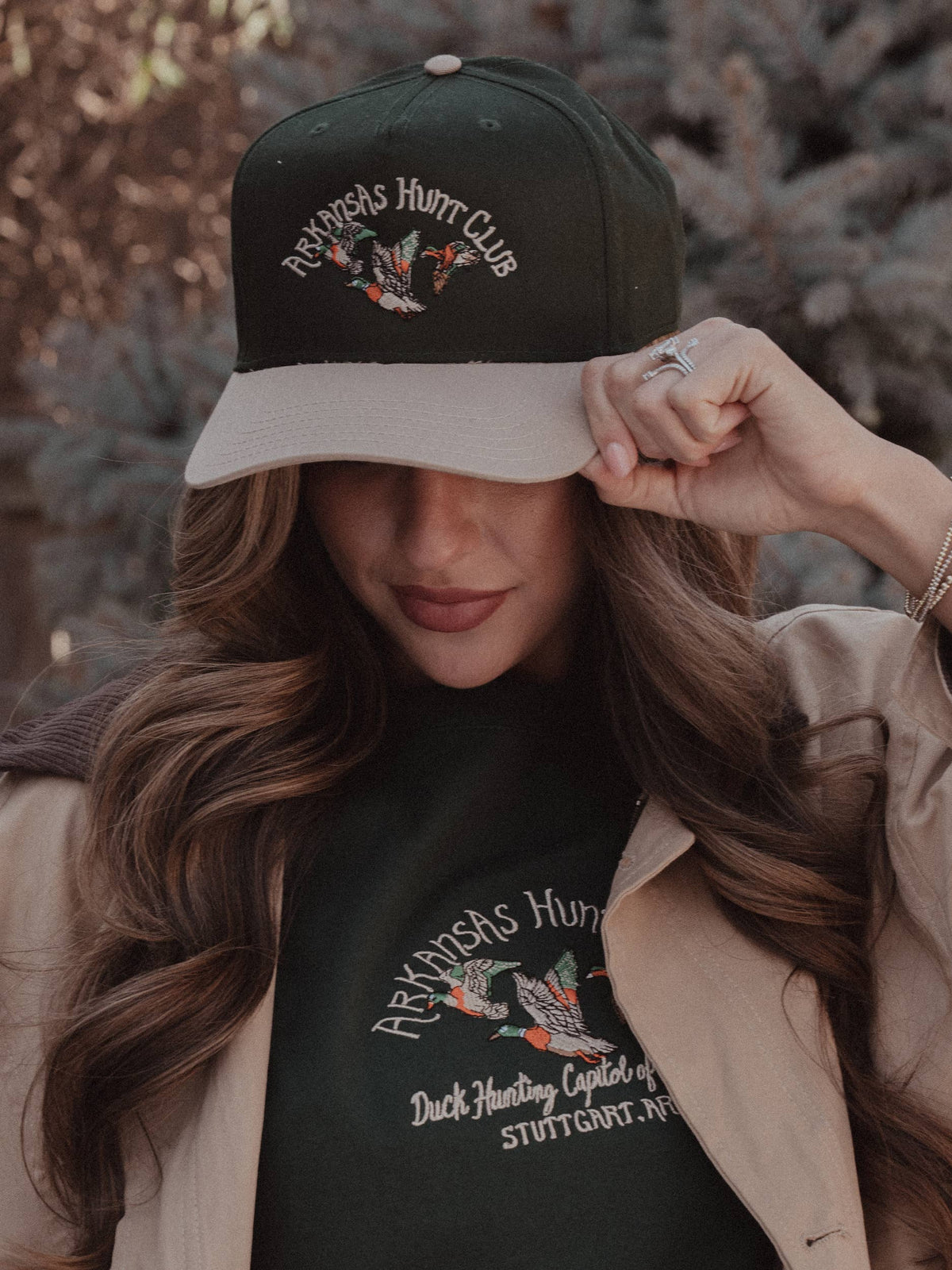 Arkansas Hunt Club Green/Khaki Embroidered Baseball Hat