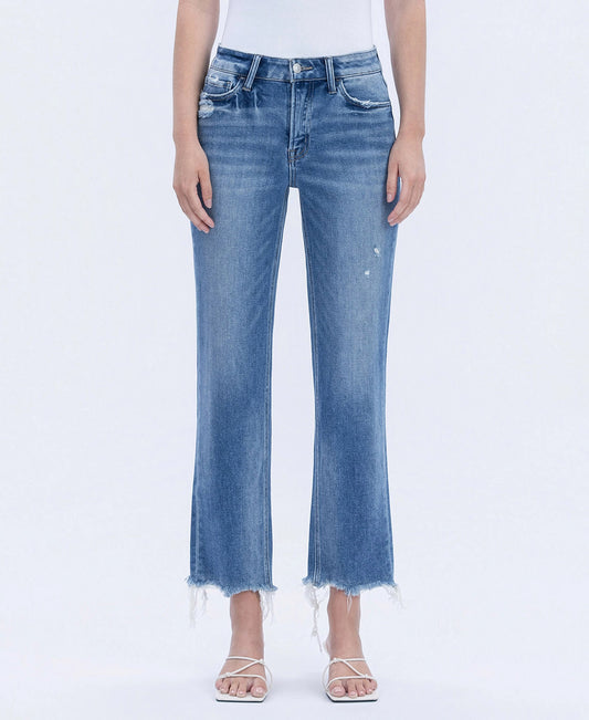 IMPRESSIVE HIGH RISE CROPPED STRAIGHT JEANS
