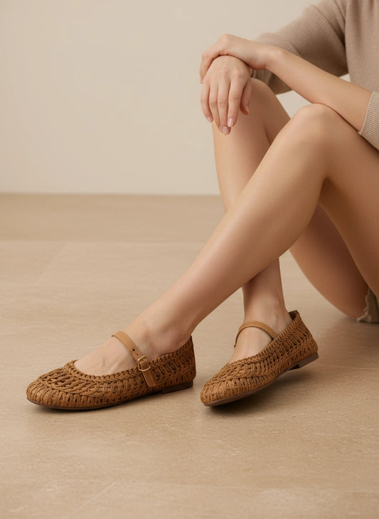 SUSAN WOVEN MARY JANE FLATS