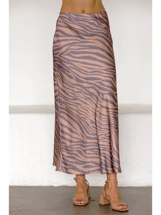 ZEBRA PRINT MAXI SKIRT
