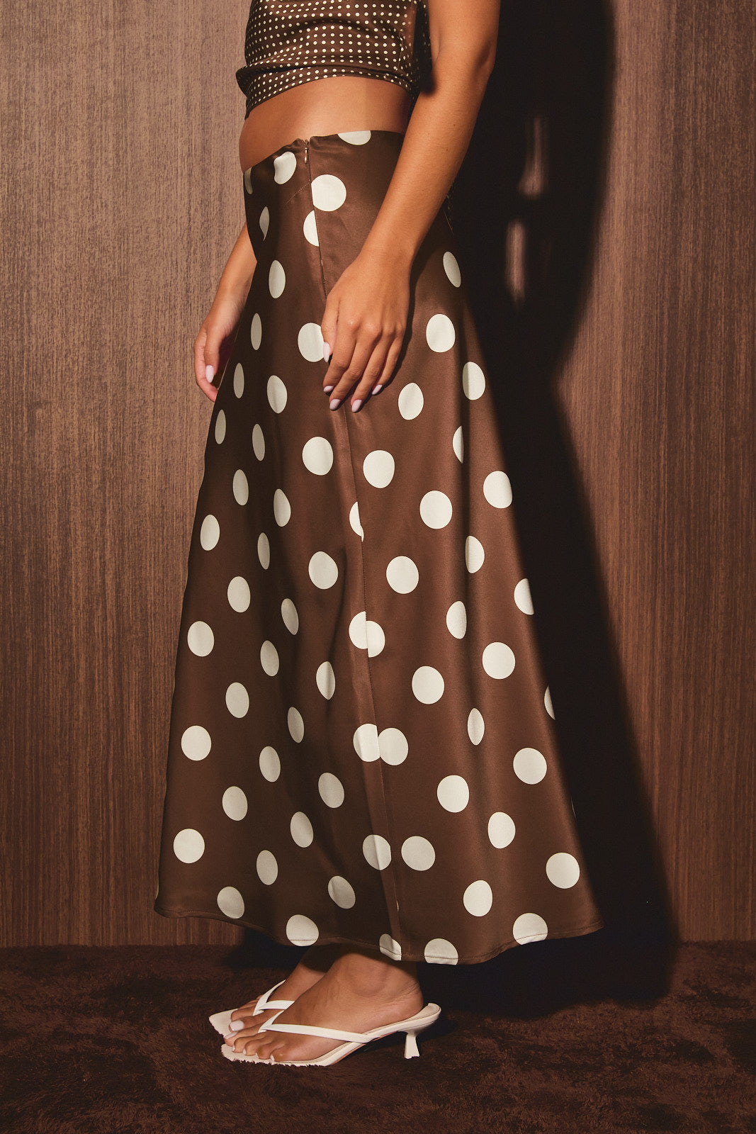 MID WAISTED POLKA DOT SKIRT