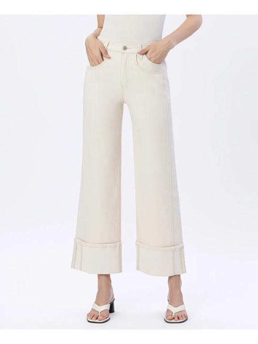 RADIANT SUPER HIGH RISE CUFFED WIDE JEANS