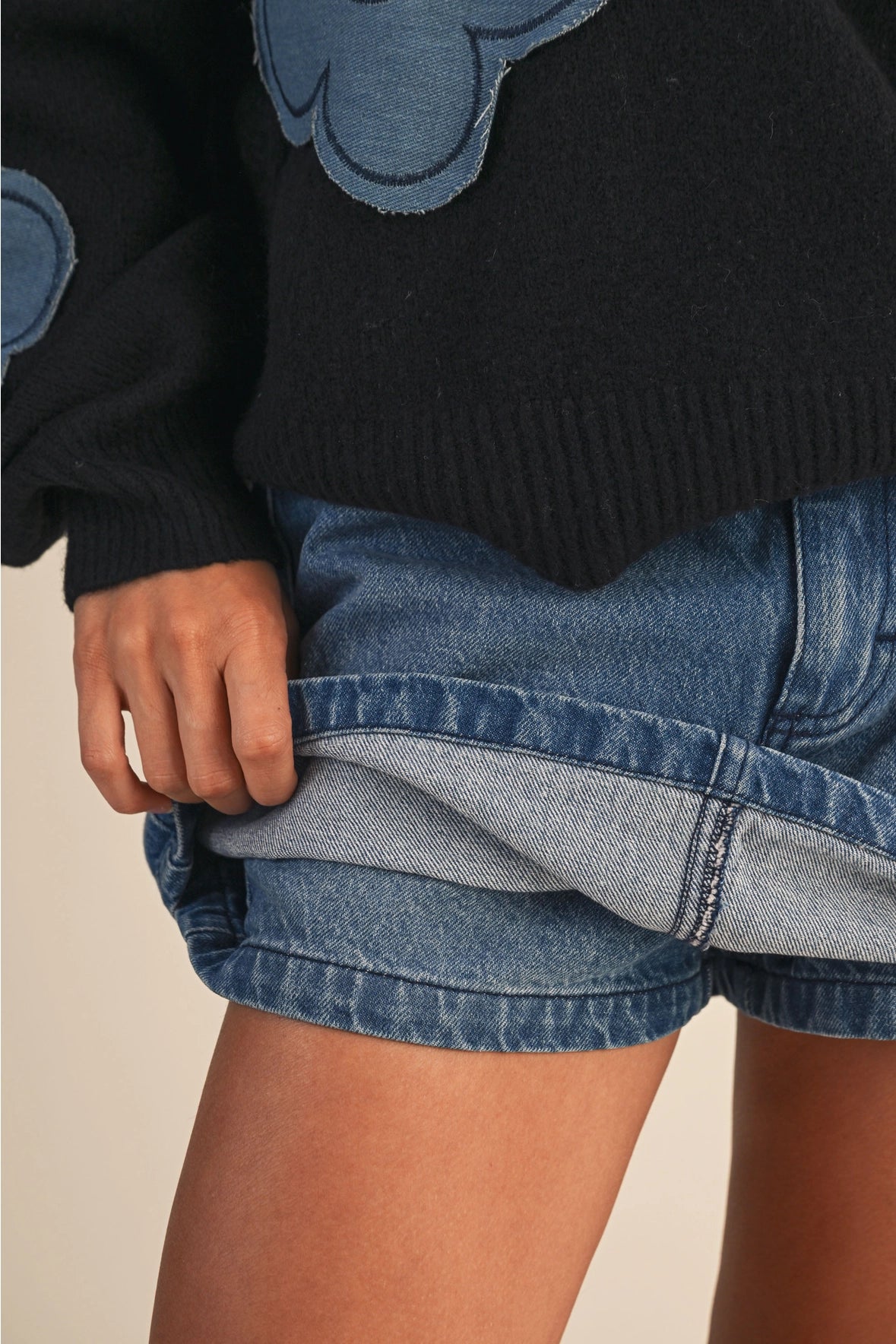 DENIM BARREL MINI SKORT