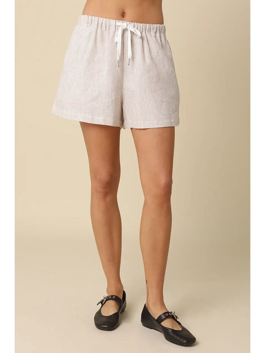 ALISON LINEN STRIPED SHORTS