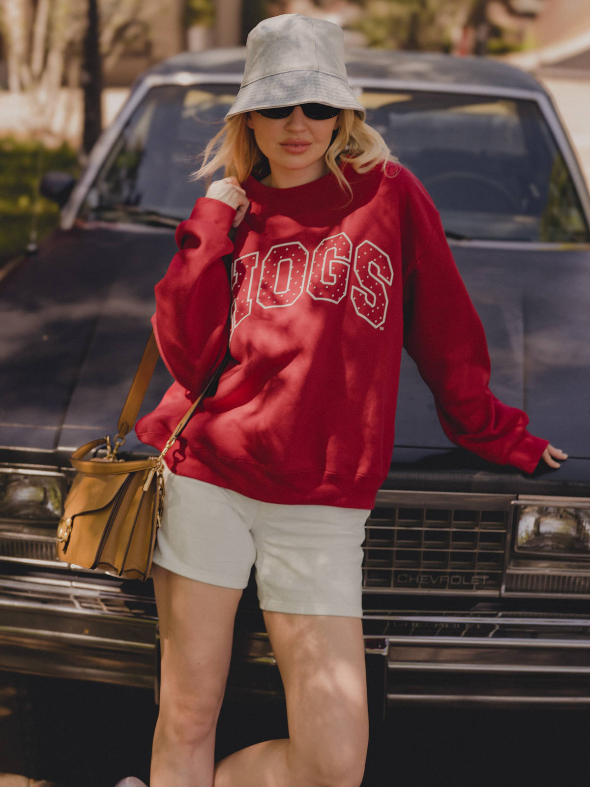 Arkansas Razorbacks Polka Dot Puff Wknd Mock Neck Sweatshirt