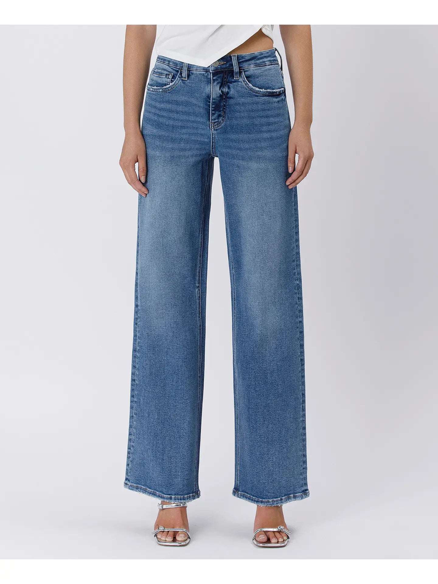 TUMMY CONTROL BAGGEY WIDE LEG JEANS