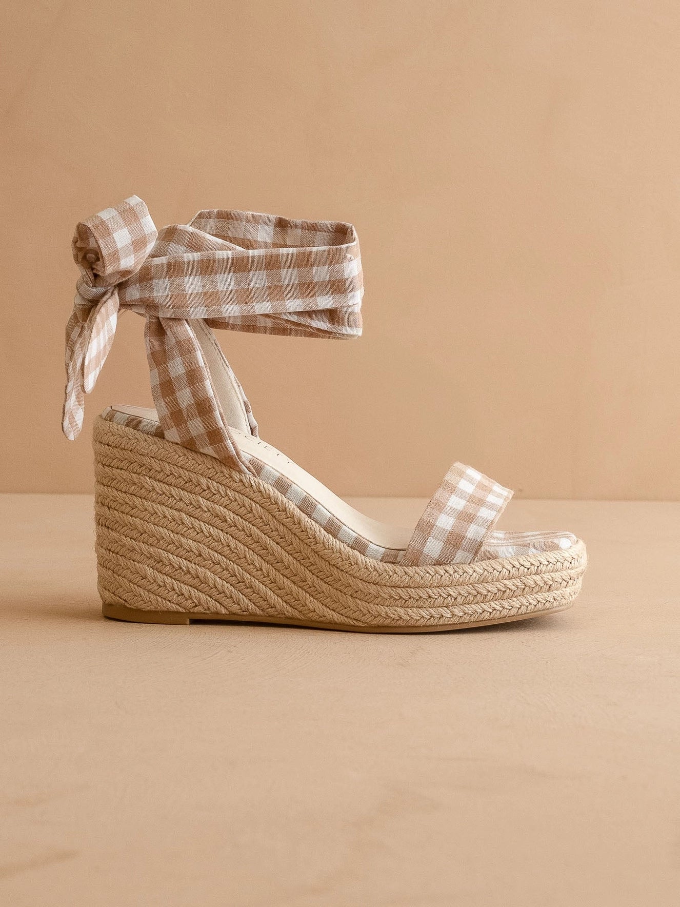 THE OCEANA LATTE GINGHAM WRAP WEDGE