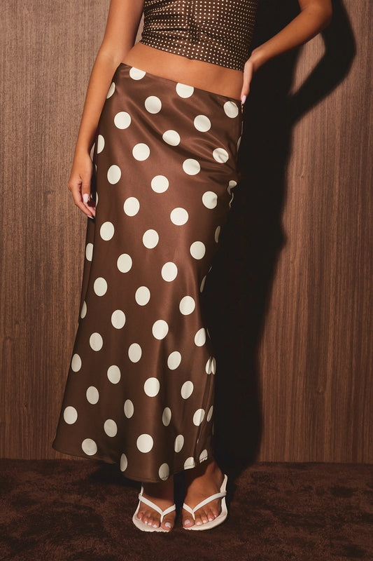 MID WAISTED POLKA DOT SKIRT
